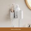 Wall-Mounted Toothbrush & Toothpaste Holder with Mouthwash Cup, Punch-Free