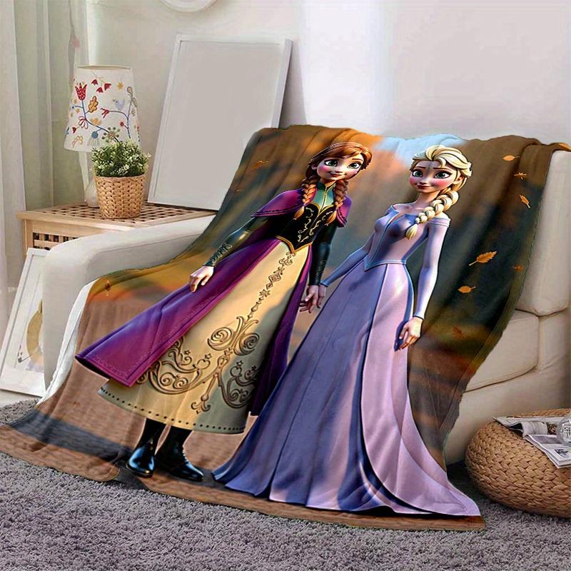 1pc, Cartoon Frozen Princess Blanket, Seasonal Decorative Throw for Home, Soft Flannel Throw Blanket, Versatile & Cozy for Bedroom, Perfect 100x150cm