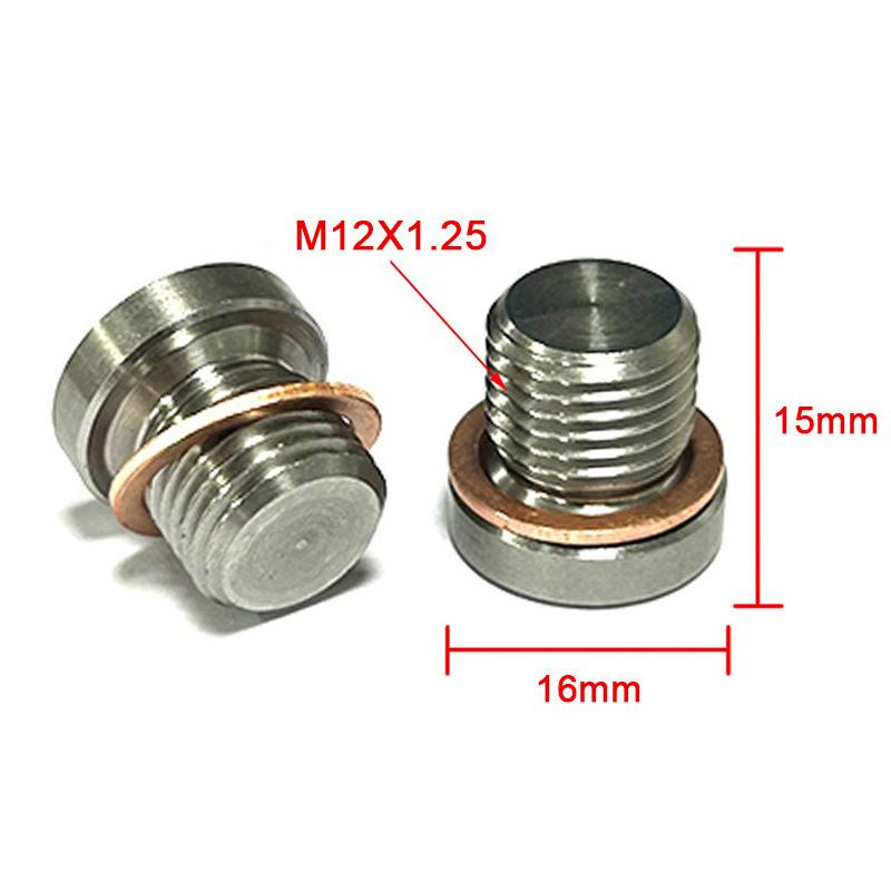 M12 X 1.25 O2 Oxygen Lambda Sensor Blanking Plug Cap Bung Exhaust Accessories With Gasket Automotive Hexagonal Threaded Parts·
