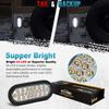 Partsam 2x Oval Clear Lens White Stop Turn Tail Backup Reverse Fog Lights Lamps Rubber Flush Mount 6" 24 LED for Truck Trailer Boat RV Waterproof