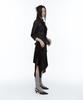 Rough Neck Asymmetrical Tie Knit Skirt Black