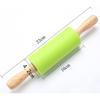 1Pcs Non-Stick Silicone Rolling Pin Wooden Handle Pastry Dough Flour Roller Kitchen Cooking Baking Tool For Pasta Cookie Dough