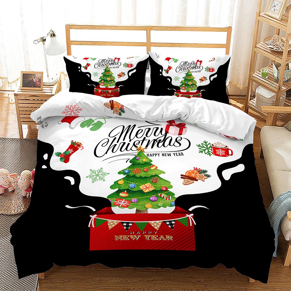 Popular Christmas Three-Piece Set Children'S Bedding Digital Printing Quilt Cover