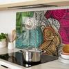 Stylish and Durable Glass Boards with Abstract Feathers Print 2x40x52 cm