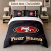 Custom Bedding Set San Francisco 49ers Pattern, Print Name Text 1 Duvet Cover Plus 2 Pillowcases Home Textile