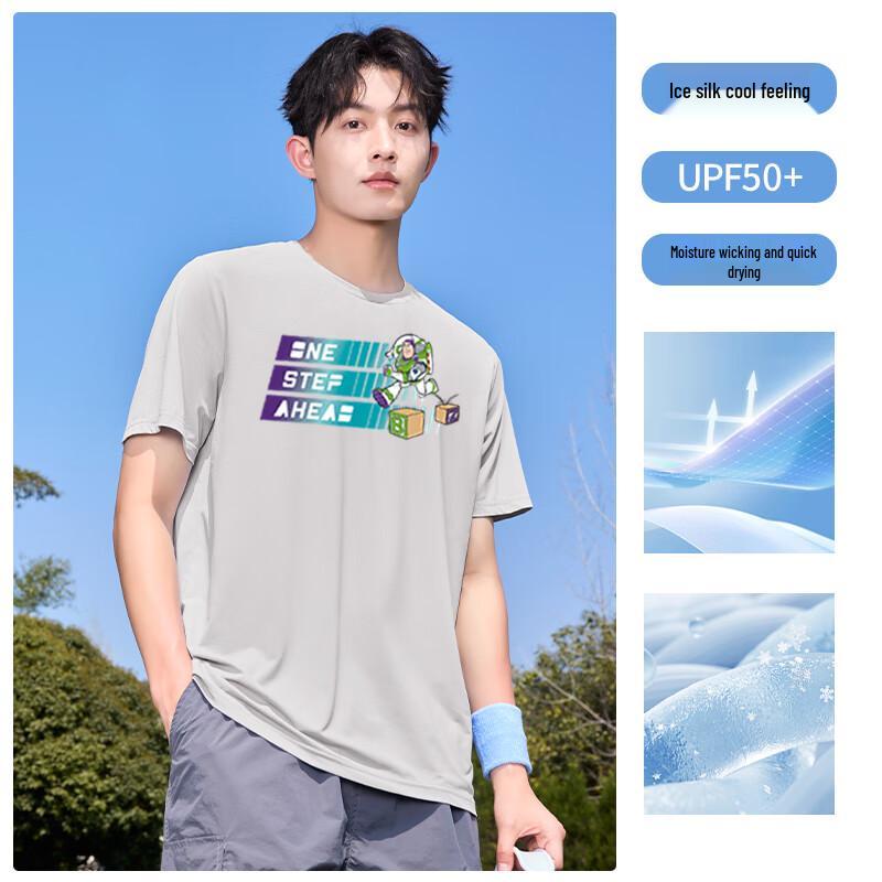 MINISO Disney Buzz Lightyear Running Graphic Men's Short Sleeve T-Shirt