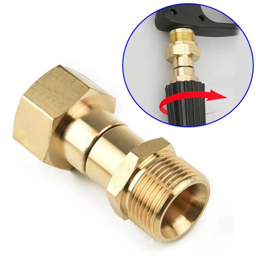 High Pressure Washer Swivel Joint Connector Hose Fitting M22 14MM  Anti-tTangle Thread 360 Degree Rotation Hose Connector
