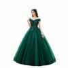 Sparkling Lace Ball Dress, Sparkling Pink Mesh Long Evening Dress, Ladies' Elegant Long Dress, Suitable for Weddings, Dances, Halloween Parties