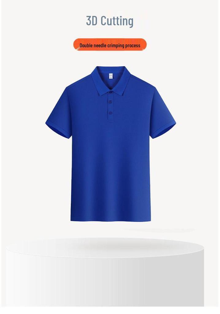 HS-3301: Light Luxury Cool Polyester Spandex Polo Shirt, Solid Color Lapel, New Short Sleeve T-shirt.