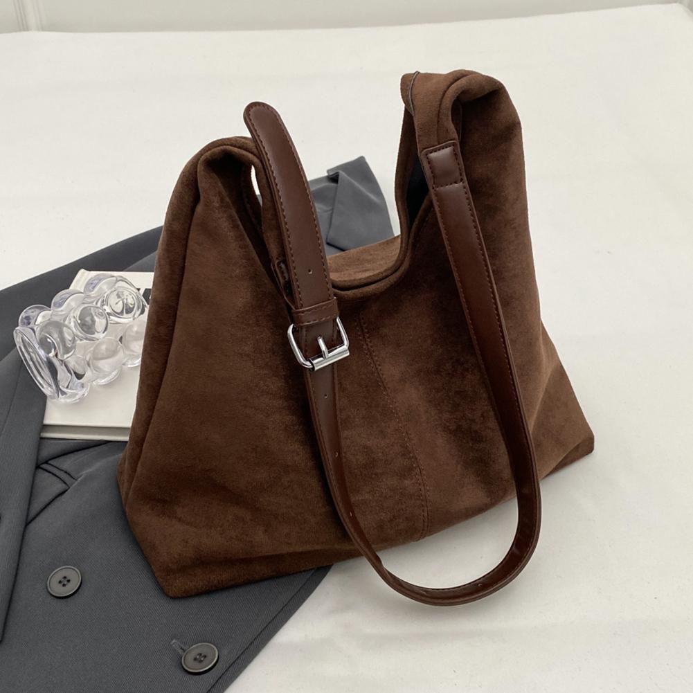 Vintage Pillow Design Suede Shoulder Bag Boston Fashion Shopper Totes For Women Casual Large Capacity Shoulder Crossbody Bags