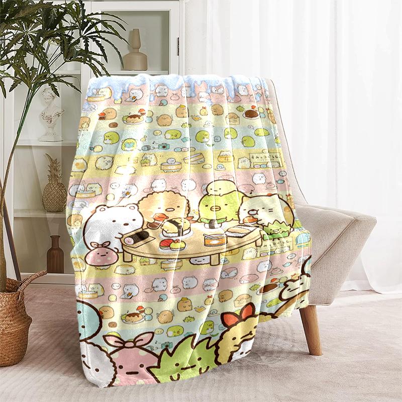 1pc Blanket Sumikko Gurashi2 Print Design, Lightweight Blanket for Sofa, Bed- Soft &Warm, Gift for All Seasons like Christmas, Halloween