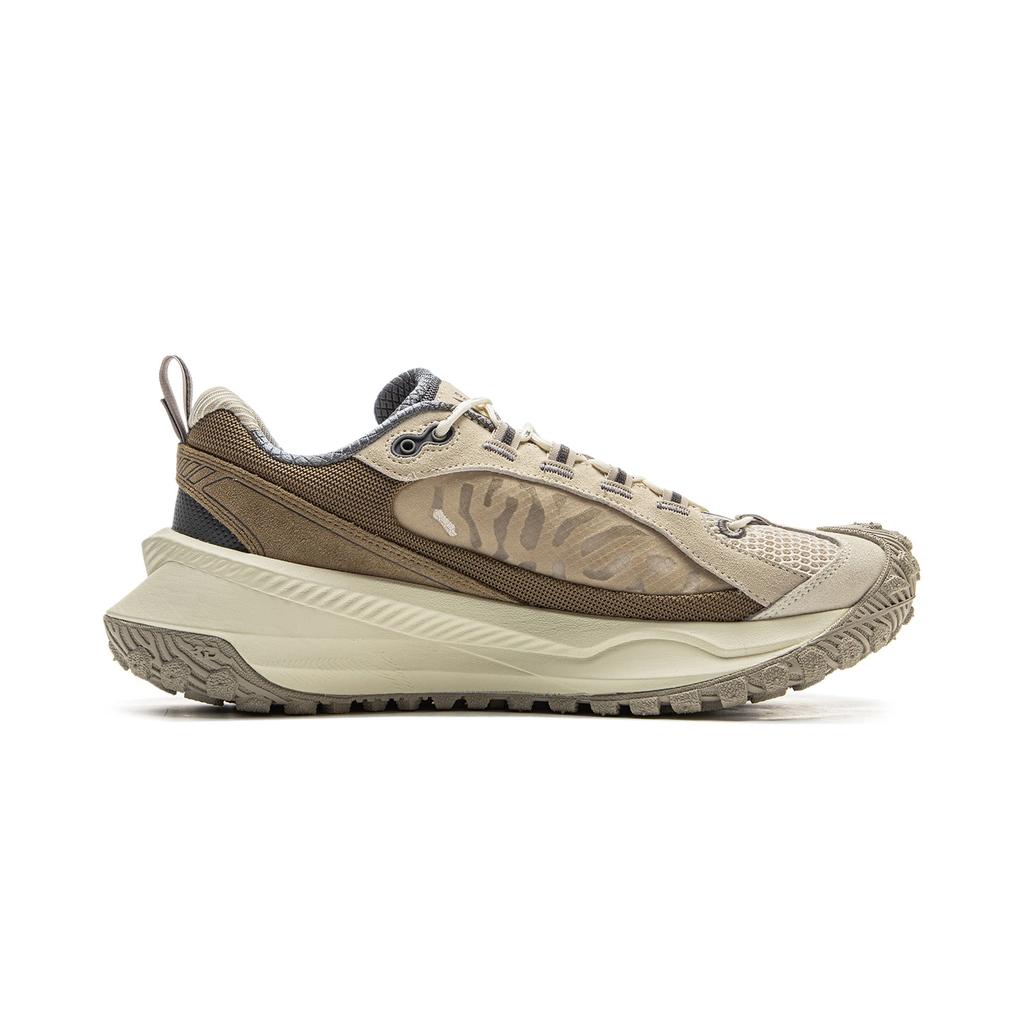Li Ning Youxia Sports Versátil Antiderrapante Resistente ao Desgaste Cano Baixo Sapatos Casuais Unissex Casuais Cinza Marrom AZGV051-2
