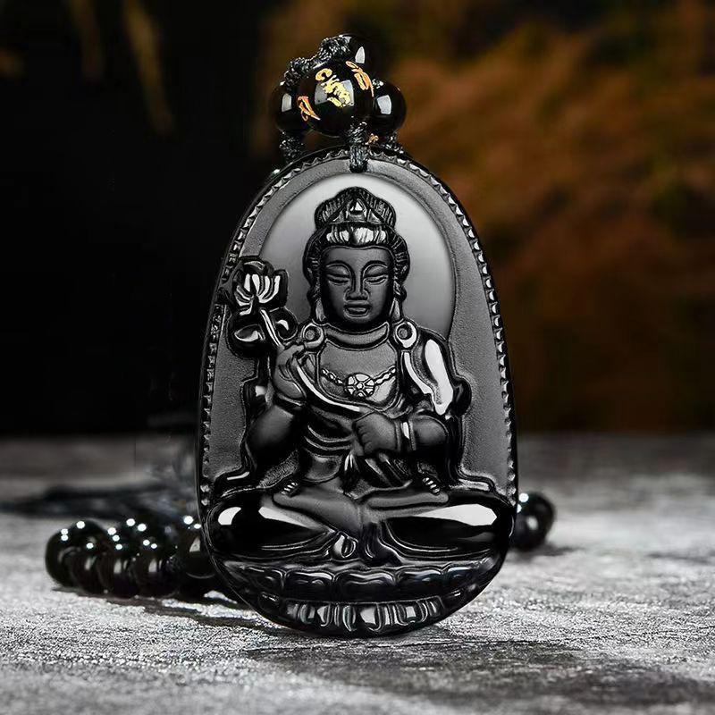 Amitabha Pendant Necklace Carved Buddha Lucky Amulet Necklaces For Women Men Jewelry Gifts