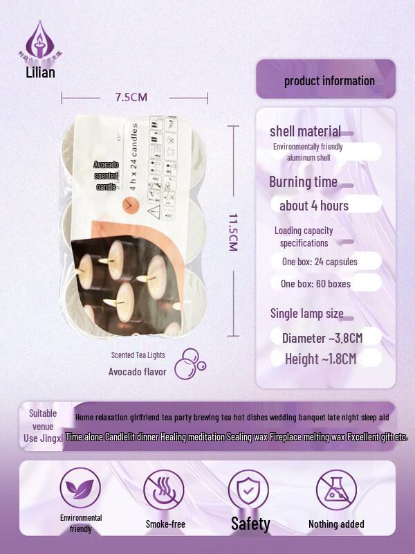 LIEI White Smokeless Tea Light Candle