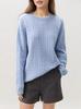 Europäisch-Amerikanischer Grenzüberschreitender Herbst-/Winter-Lässiger Strickpullover mit Rundhalsausschnitt und kleinem Zopfmuster