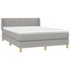 Exclusive House - Bed Slat Base with Mattress Light Grey 140x200cm Fabric
