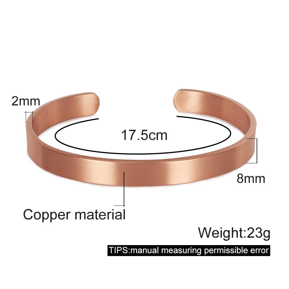 Men's and Women's Adjustable Pure Red Copper Frosted Bracelet