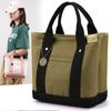 Canvas Tote Bag Portable Large Capacity Leisure Lunch Bento Bucket Bag Multi-Divided Handbag