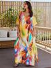 European-American Cotton Tie-Dye Beach Dress: Loose Robe & Bikini Cover-Up