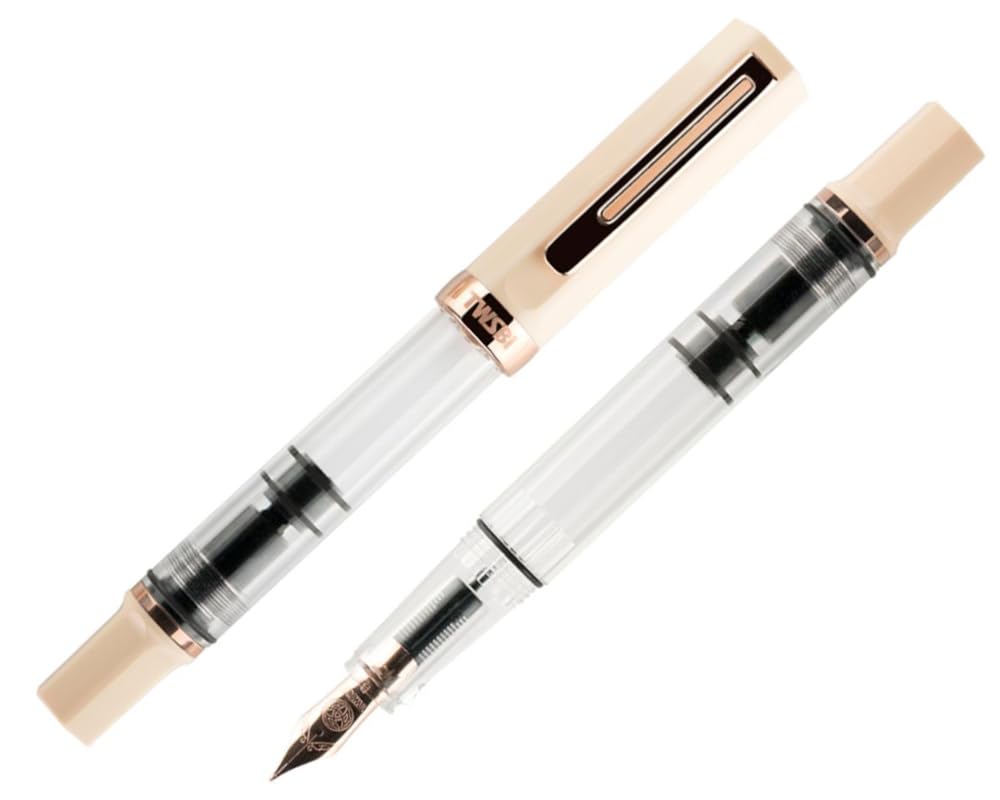 TWSBI Eco Fountain Pen, Cream Rose Gold, Inlet-Operated, Extra Fine Nib, EF, TW020011