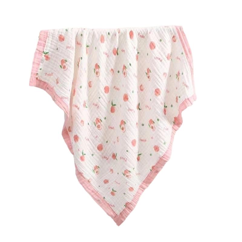 Large Size Infant Bath Blanket High Density Gauze Bath Towel 6-layer for Delicate Skin Quick Drying and Breathable
