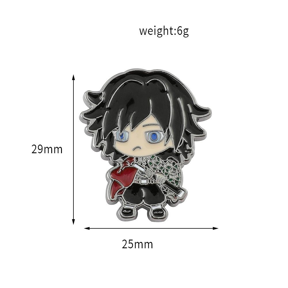 Spot Hot-selling Ghost Slayer Blade Manga Peripheral Metal Badge Commemorative Cos Props Q Version Tanjiro Brooch