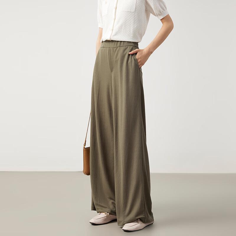 Wudao Women s High-Waist Loose Wide-Leg Casual Pants with Recycled Fiber L кофейный