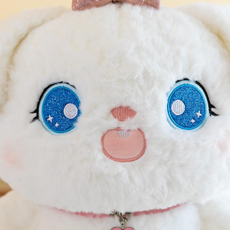 Love Collar Dog Plush Toy Cartoon Bow Puppy Doll Gift for Best Friend Birthday Doll