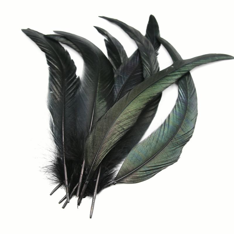 50Pcsdiy Handmade Feathers Long Feathers Off White Purple Tail Jewelry Accessories Mask Handicrafts Clothing Accessories