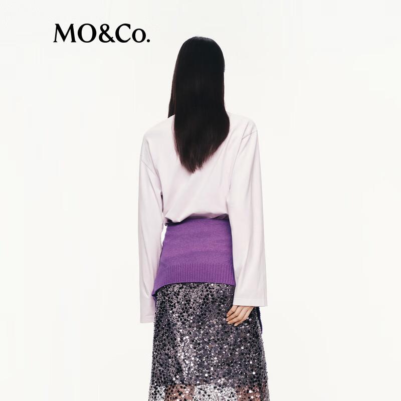 MO&Co. Velvet Print Cotton Long-Sleeve T-Shirt