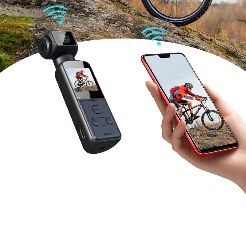 4K Action Camera with 270° Rotating Lens for Outdoor and Cycling