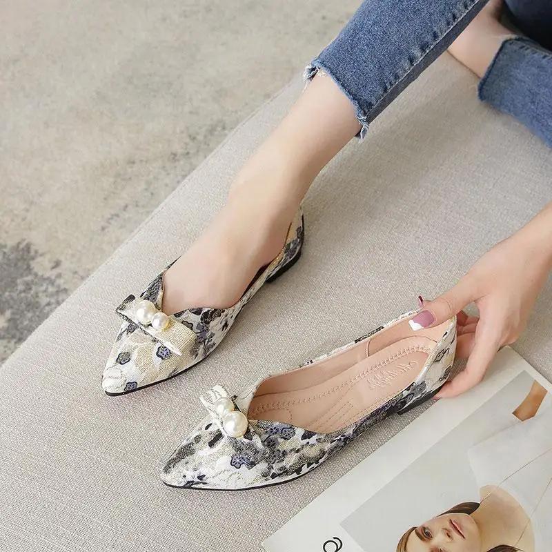 Office Woman Flats Slip-on Black Canvas Wholesale Casual High Quality Fashion Social Shoe Promotion 2025 Summer Shoes for Women