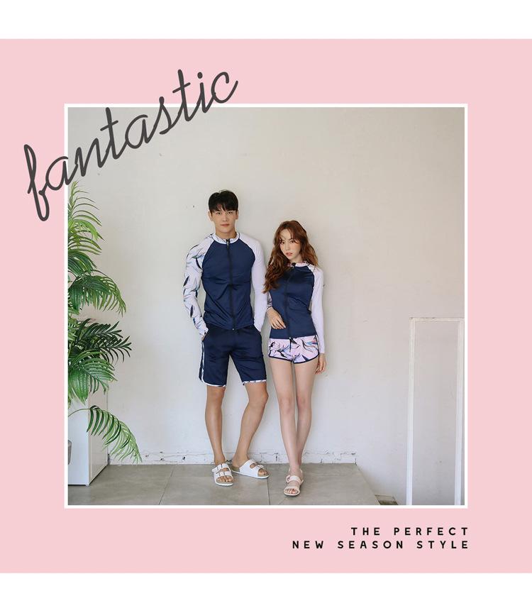 2025 Unisexowy Zestaw Kombinezonu z Długim Rękawem Ochrona Przed Słońcem - Zapinana na Zamek Odzież Kąpielowa dla Par