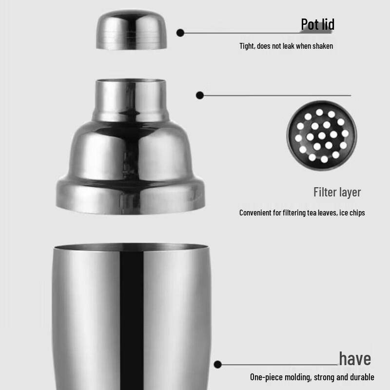 Pabei 250ML Three-Piece Stainless Steel Cocktail Shaker