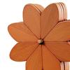 5Pcs/Set Wooden Coasters Set with Stand Pinwheel Shape Changeable Design Heat-resistant Coasters Kitchen Dining Decor