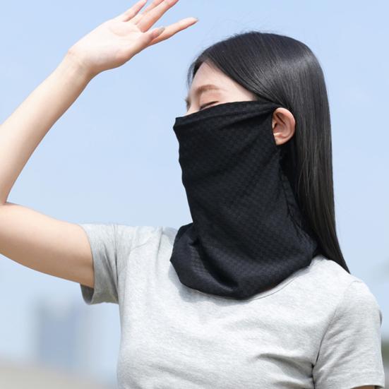 Gesichtsschutz für draußen, Sonnenschutzabdeckung aus Eis-Seide für Gesicht, Hals und Schlüsselbein, Elastische Ohrschlaufe, Sonnenschutz für die Augenpartie für die Sommernutzung im Freien