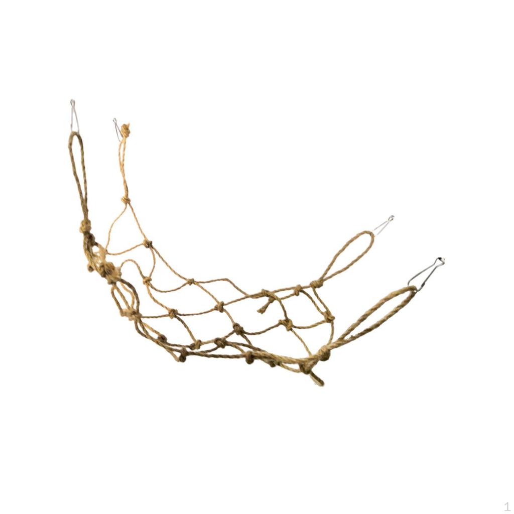 Bird Climbing Net Parrot Hanging Swing Rope Cage Perch with Buckles Hooks Chew Toy Hamster Hammock