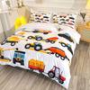 Junge Baufahrzeug Dreiteiliger Bettbezug Digitaldruck Bettwäscheset Bagger Bettdecke