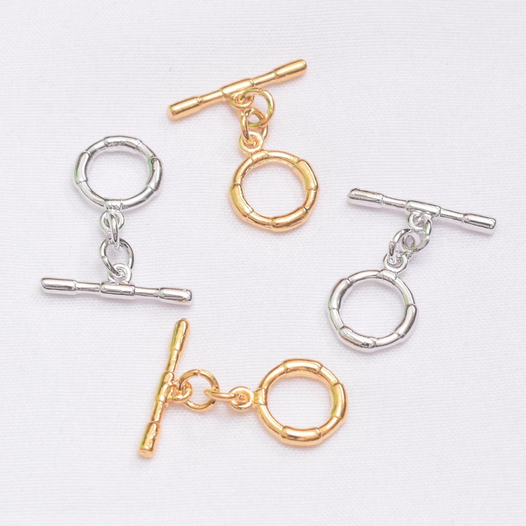10pcs Non-Fading 24K Vacuum Gold Ot Buckle Bamboo Buckle Head Diy Handmade Bracelet Necklace Connection Ending Buckle Jewelry Buckle