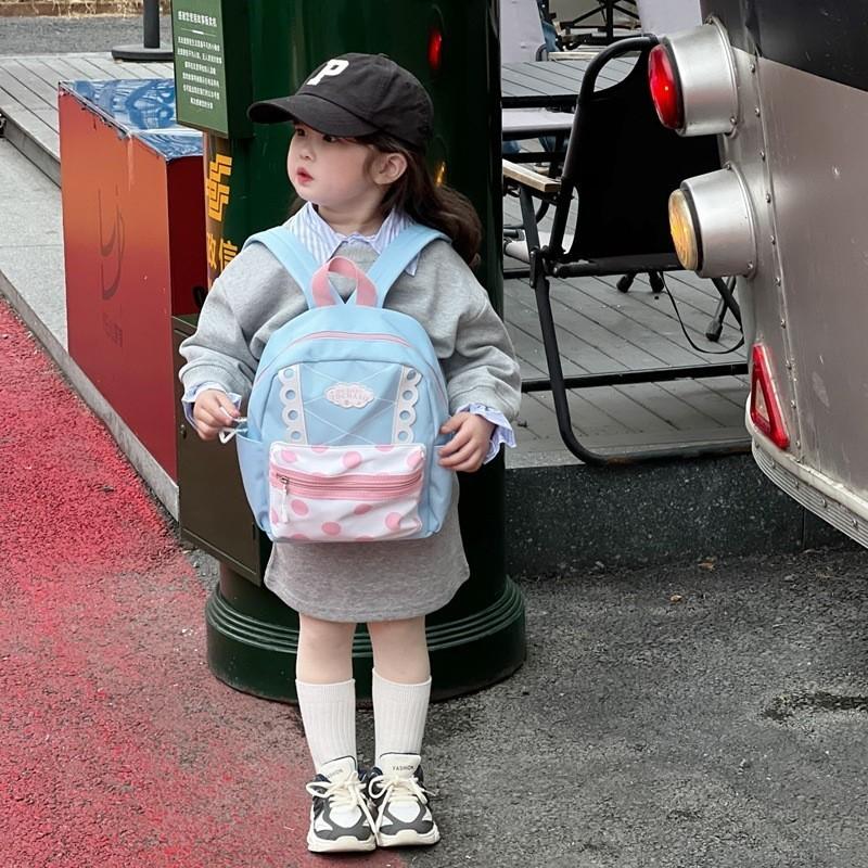 Trendy Polka Dot Children's Backpack Cute Cartoon Design Stylish And Colorful School Bag