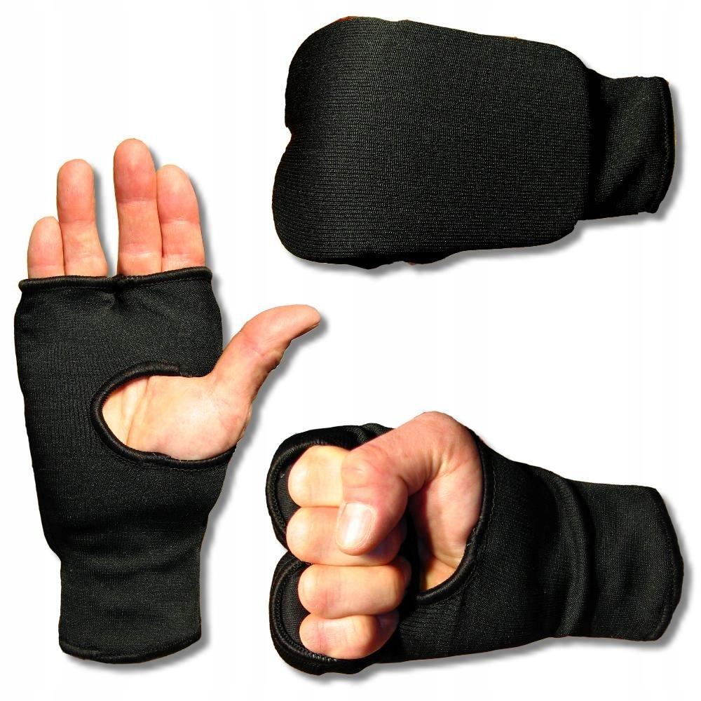 Fist protectors, flexible hand guards, karate, black,