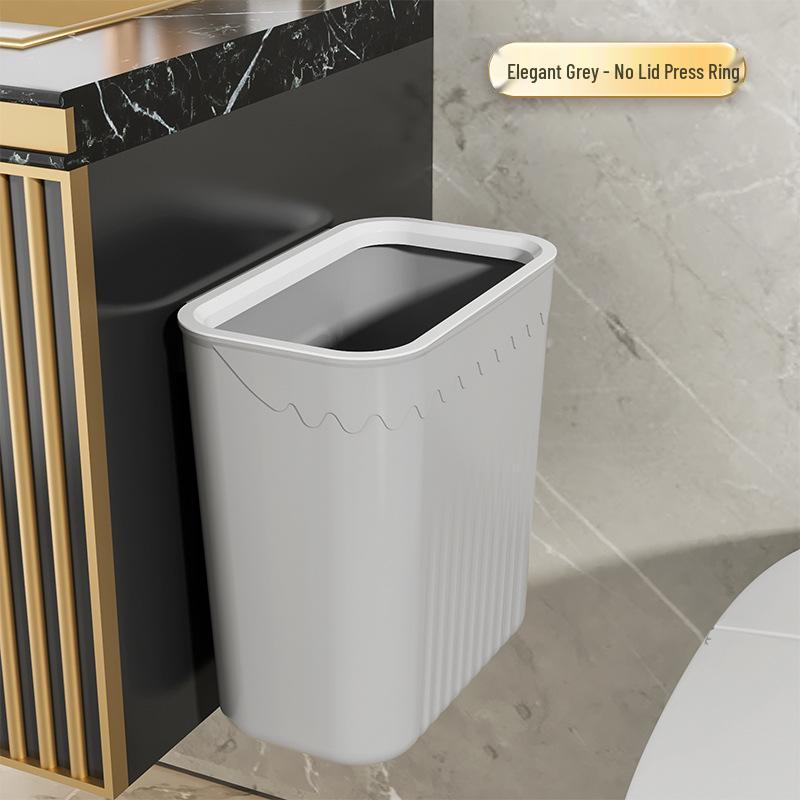 Wall-Mounted Sliding Lid Trash Can for Kitchen, Bathroom, and Living Room