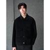 GXG Men's Black Wool Lapel Short Coat