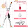 2Pcs Dual-Ended Nail Art Brush and Spatula Set Nail Drawing Pen UV Gel Nails Tools Brush & Picker Brushes tool for Gel Acrylic Nails Extension
