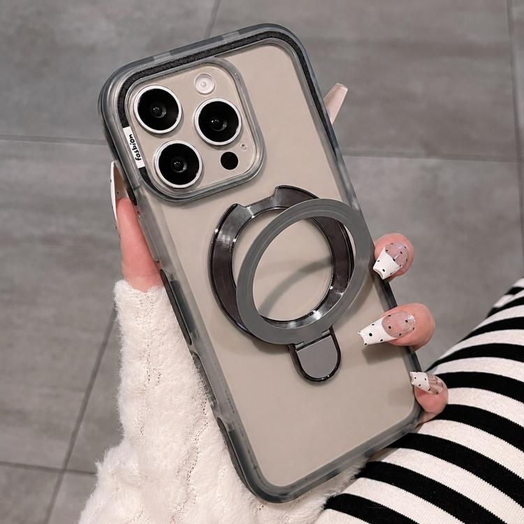 Dual-Color Translucent Matte Phone Case With Kickstand For iPhone 14 Pro, PC+TPU Anti-Fingerprint Shockproof Protective Cover