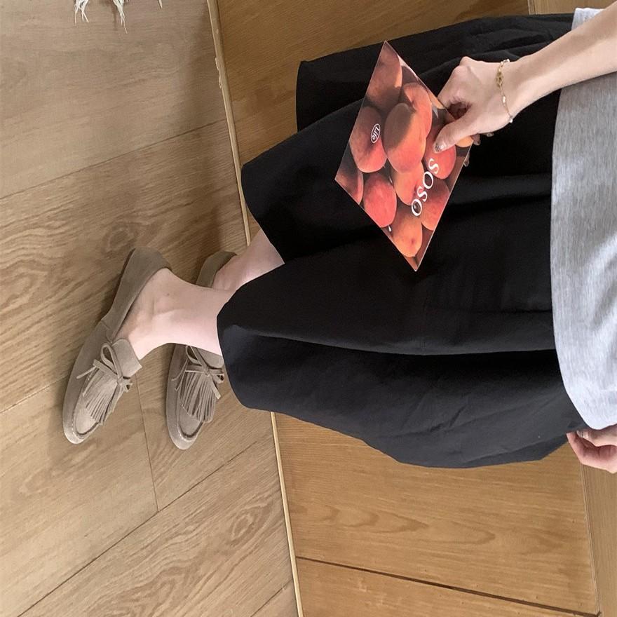 Retro Matte Tassel One-pedal Soft-soled Loafers Women's Spring 2025 New Versatile Fashion Deep-mouth Single Shoes