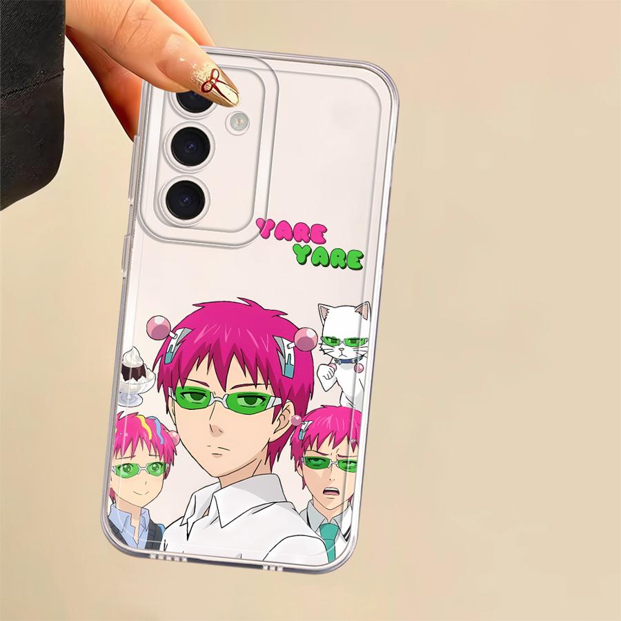 Cute Boy Saiki K-Kusuo Phone Case for Samsung Galaxy A13 A15 A16 A14 A12 A35 A34 A73 A35 A71 A72 A25 A22 Soft Cover