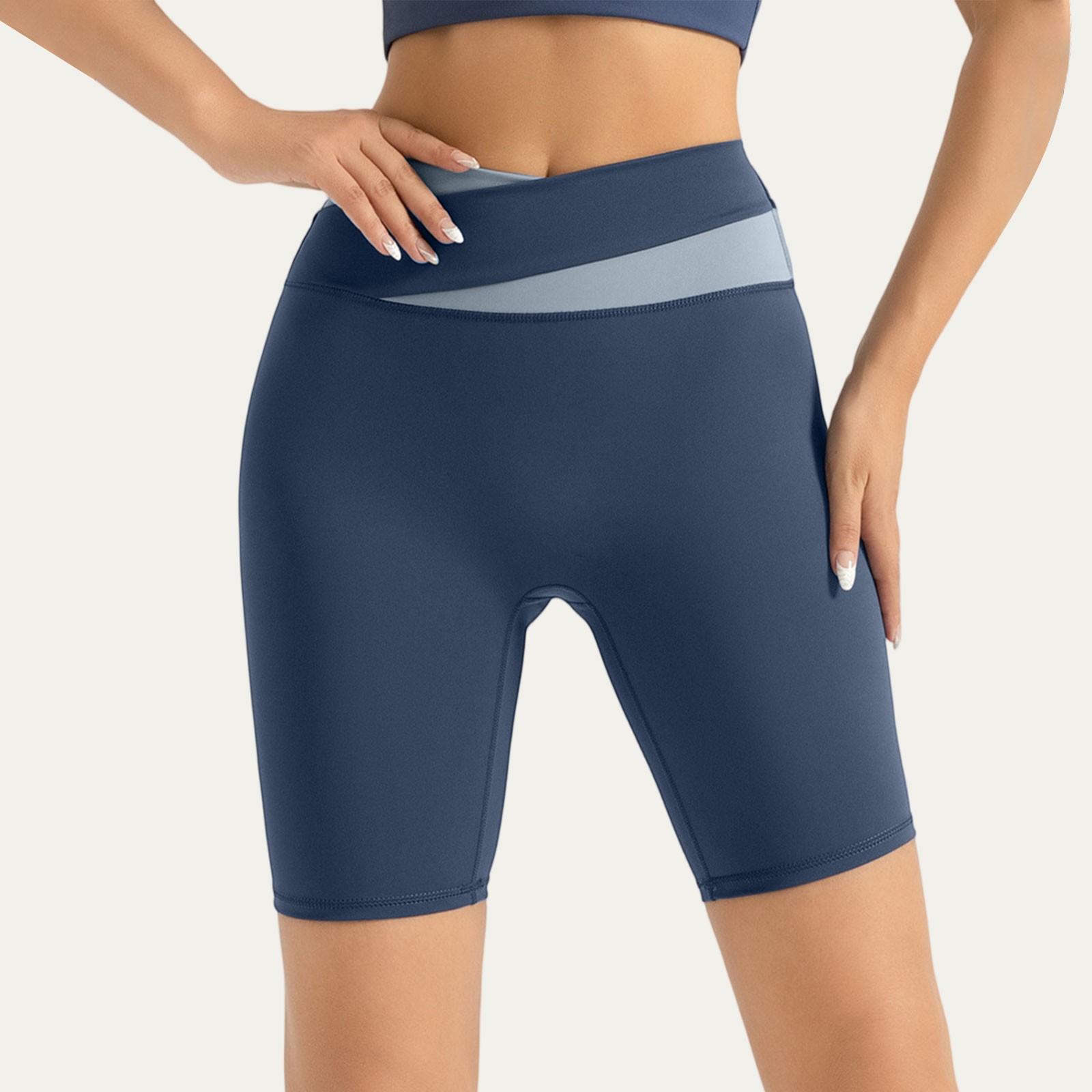 

Женские супермягкие леггинсы с высокой талией, шорты для велоспорта и йоги S синий