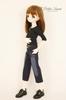 Petite Marie Scale BJD Compatible Wide Jeans in Indigo Jeans with Wide Stretch Fits 40cm BJD 1/3 Okayama-Processed 8-Length Blue. KOJIMA-Processed