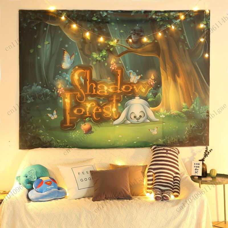 Cute Tapestry Wall Decor Tapestry For Pet Memorial Wedding Background Home Gift Birthday Party Tapestry Cartoon Wall Hanging
